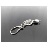 .925 Sterling Silver Pearl and Moonstone Dangle Hook Earrings