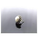 .925 Sterling Silver Pearl Post Earrings