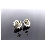 .925 Sterling Silver Pearl Post Earrings