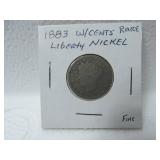1883 Liberty Victory Nickel W/Cents *Rare*
