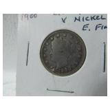 5 Collectible 1893 - 1908 Nickels