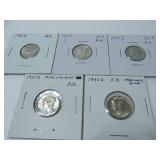 5 Mercury Dimes