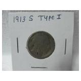 1913 S Buffalo Nickel Type I