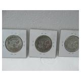 3 Silver Kennedy Half Dollars