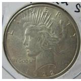 1922 S Silver Peace Dollar