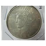 1922 S Silver Peace Dollar
