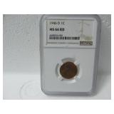 1946 D Lincoln Penny MS 66 RD (Slab)