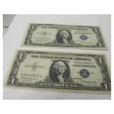 Two $1 Dollar Silver Certificates
