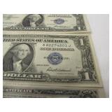3  One Dollar Silver Certificates