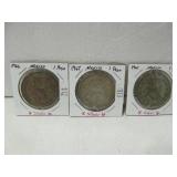 3 Mexico Silver Pesos