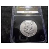 1952 Franklin Half Dollar Holdered UNC Full Bell Lines