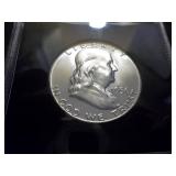 1956 Franklin Half Dollar Holdered UNC Full Bell LInes