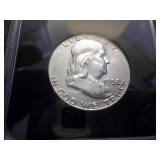 1958 Franklin Half Dollar Holdered UNC Full Bell Lines