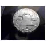 1958 Franklin Half Dollar Holdered UNC Full Bell Lines