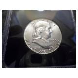 1959 Franklin Half Dollar Holdered UNC Full Bell Lines