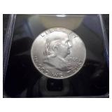 1960 Franklin Half Dollar Holdered UNC Full Bell Lines