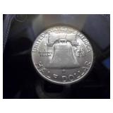 1960 Franklin Half Dollar Holdered UNC Full Bell Lines
