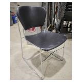 Lot of 200 Identical (601339) Plastic Black Chairs With Metal Frames