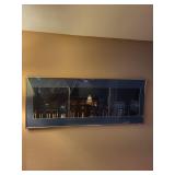 Framed Panoramic Capitol Building Night Scene Art Print 40 x 16 in