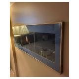 Framed Panoramic Capitol Building Night Scene Art Print 40 x 16 in