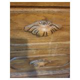 Two-Drawer Wooden Nightstand with Carved Handles 24x16x23 Inches