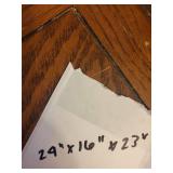 Two-Drawer Wooden Nightstand with Carved Handles 24x16x23 Inches