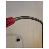 Red Adjustable Gooseneck Floor Lamp with Clamp Shade