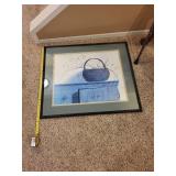 Framed Pauline Eble Campanelli Print with Basket Design, 31x36 Inches