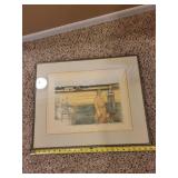 Framed Art Print by Mary B. Brodlin Depicting Family in Wheat Field