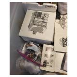 Heritage Village Christmas Village Buildings and Accessories in Storage Tote