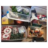 Large Collection of Holiday Decor and Decorations in Storage Totes