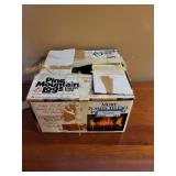 Vintage Fondue Pot Set with Wood Handles and Skewers