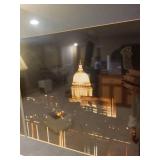 Framed Panoramic Capitol Building Night Scene Art Print 40 x 16 in