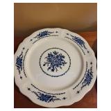 Set of 3 Blue and White Ironstone Serving Platters and Plates