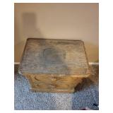 Two-Drawer Wooden Nightstand with Carved Handles 24x16x23 Inches