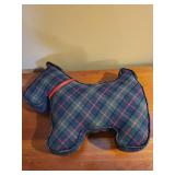 Plaid Scottie Dog Shaped Decorative Pillow