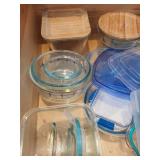 Collection of Glass Food Storage Containers with Lids Assorted Sizes