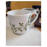 Kitchenware Collection with Coffee Mugs, Glass Bottle, Framed Quote, and Utensils