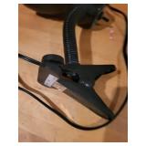 Black Clip-On Desk Lamp with Adjustable Gooseneck