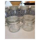 Set of 5 Glass Storage Jars with Clamp Lids