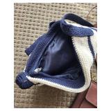 JW Hulme Leather Crossbody Wallet and Knit Shoulder Bag Set