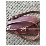 JW Hulme Leather Crossbody Wallet and Knit Shoulder Bag Set