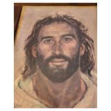 Framed R. Hook Portrait of Jesus Print with Rustic Wood Frame
