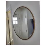Round Wall Mirror with Gold Frame, 28-Inch Diameter