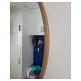 Round Wall Mirror with Gold Frame, 28-Inch Diameter