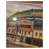 Framed Cubs Park Wrigley Field Artwork Signed by Artist