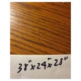 Wooden Entertainment Console with Glass Front and Storage Cabinet