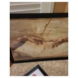 Framed Wall Art Collection Featuring Florals and Hands of Creation