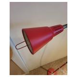 Red Adjustable Gooseneck Floor Lamp with Clamp Shade