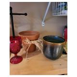 Home Decor Collection with Planters, Candles, Trays, and Decorative Items